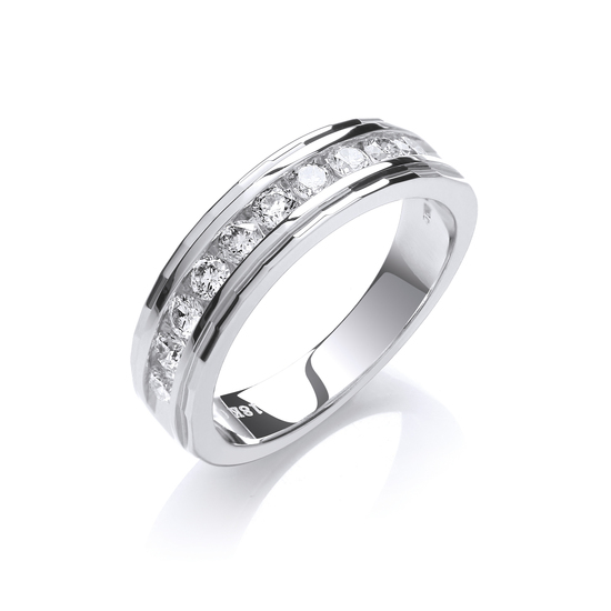 0.50ct TW Diamonds in Band, 18ct White Gold Ring, G/H-SI2