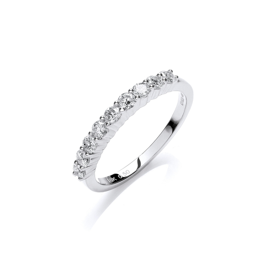 0.50ct TW Diamonds in Single Row, 18ct White Gold Ring, G/H-SI, Size N