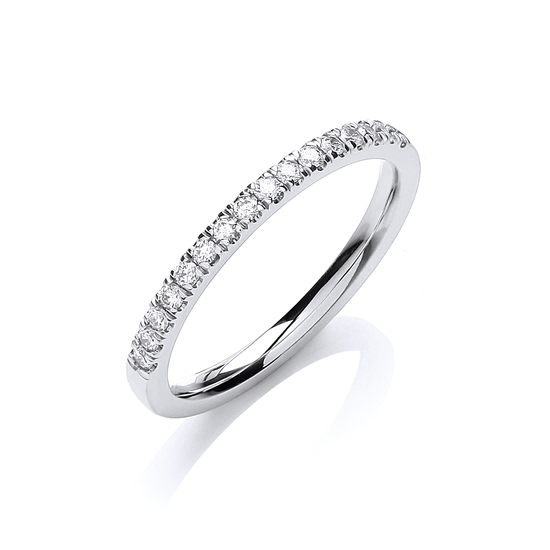 0.20ct TW G-VS Certified Diamond studded 18ct White Gold Ring