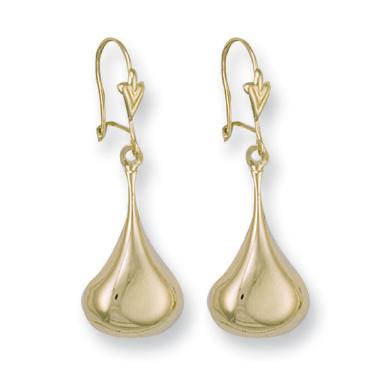 9ct Yellow Gold Pear Drop Earrings 1.5g
