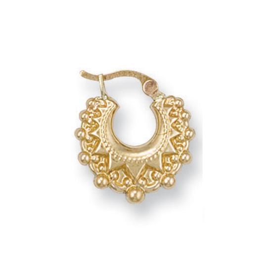 9ct Yellow Gold Fancy Creole Earrings 1.0g