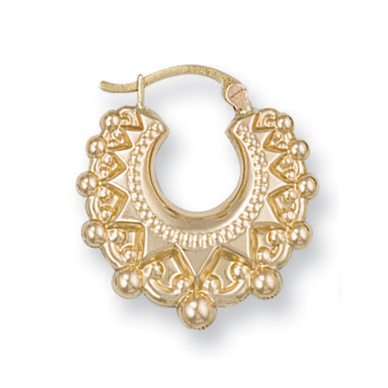 9ct Yellow Gold Fancy Creole Earrings 1.7g