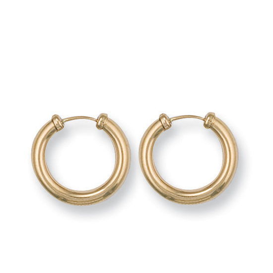 9ct Yellow Gold Capped Sleeper Hoop Earrings 0.6g