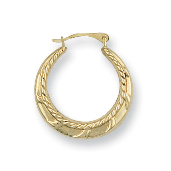 9ct Yellow Gold Fancy Creoles Earrings 0.9g