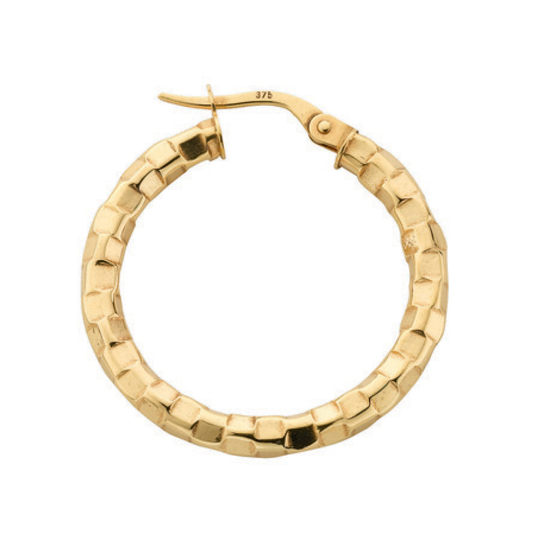 14K Yellow Gold Fancy Hoop Earrings | Shin Brothers Jewelers Inc.