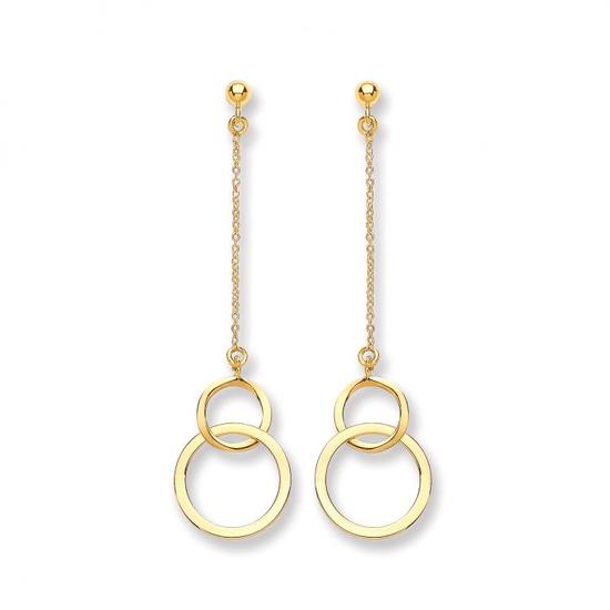 9ct Yellow Gold Chain With Two Circle Drop Earrings 1.6g