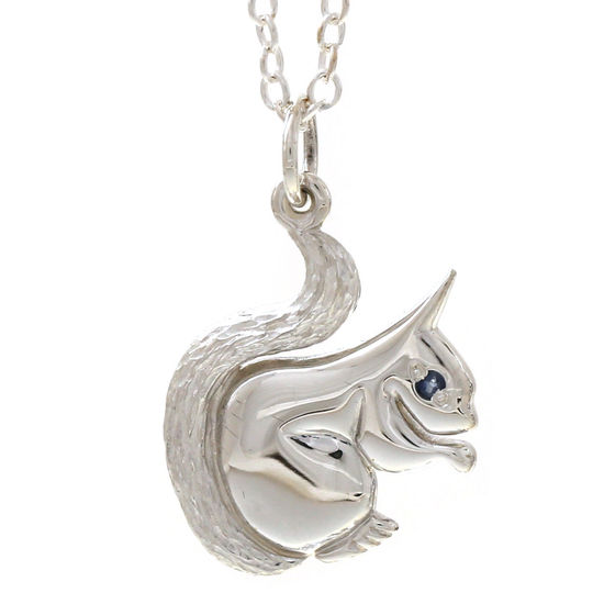 Squirrel Pendant with Sapphire