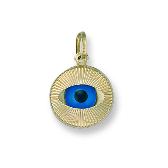 Blue Eye 9ct Gold Pendant, M