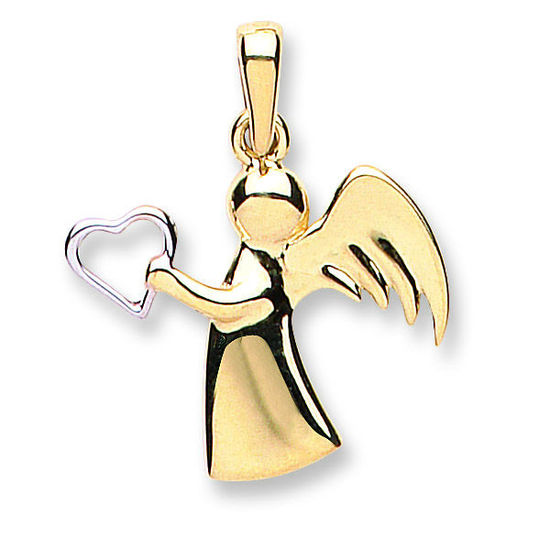 Angel with Hearts, 2 Colours, 9ct Gold