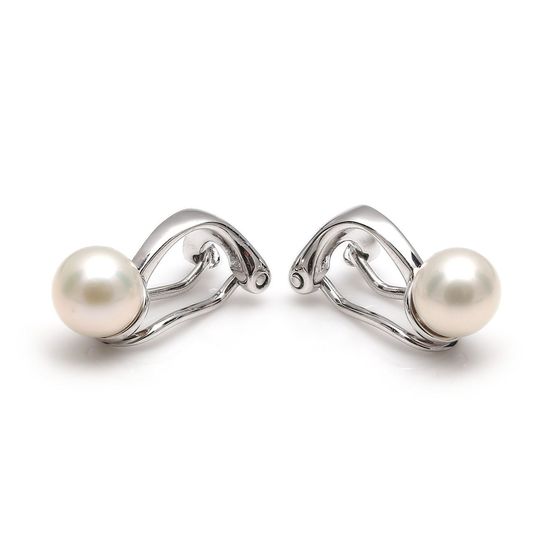Pearl Sterling Silver Clipon Earrings, High Quality