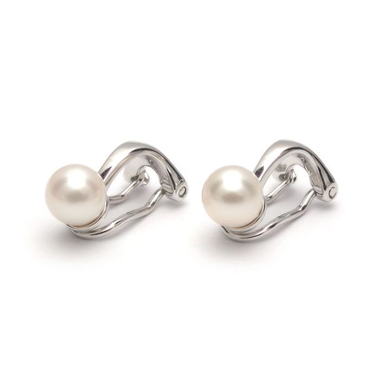 Pearl Sterling Silver Clipon Earrings, Excellent Quality