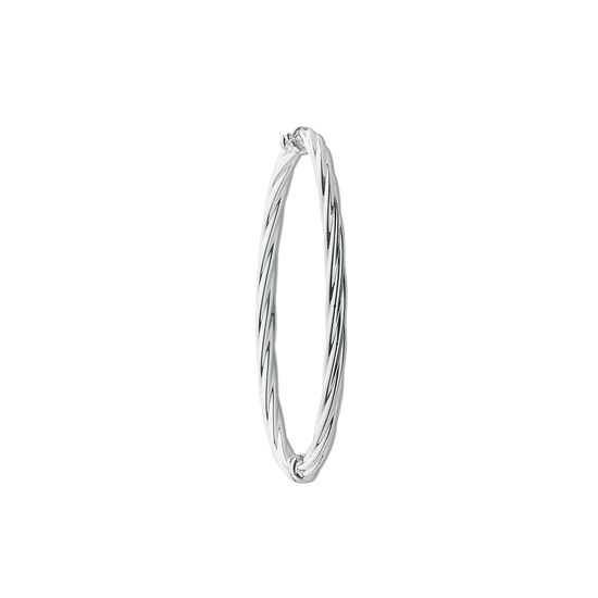 Sterling Silver Twisted Hollow Bangle 6.3g