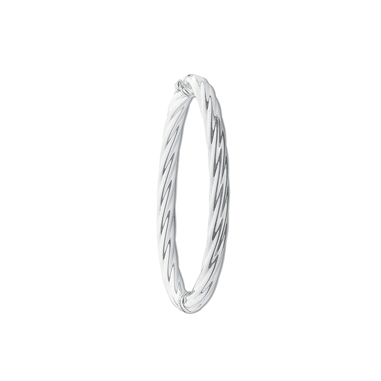 Sterling Silver Twisted Hollow Bangle 9.0g