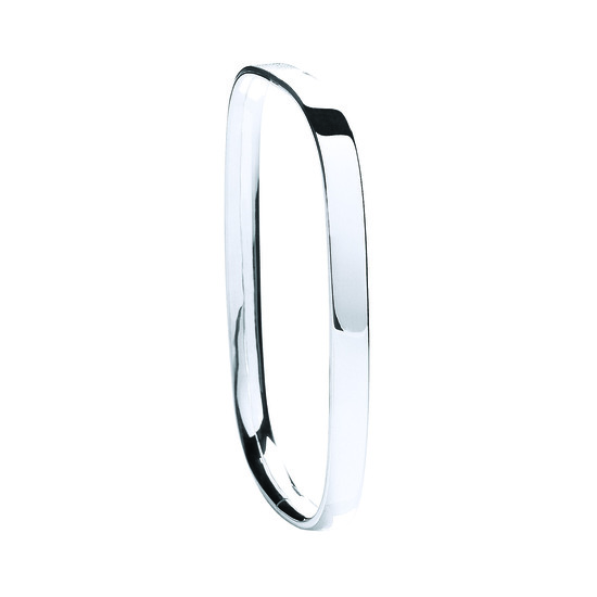 Sterling Silver Solid TV Shaped Bangle 29.4g