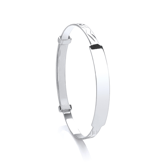 Sterling Silver Baby Expandable ID Bangle 3.0g