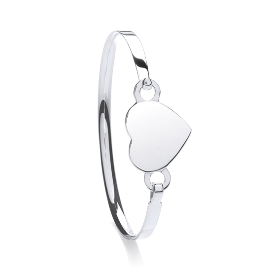 Sterling Silver Ladies Heart Bangle 13.1g
