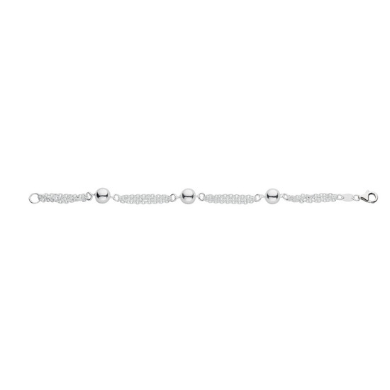 Sterling Silver Fancy Bead Bracelet 6.3g