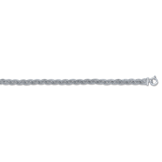 Sterling Silver Mesh Plaited 7" Chain Bracelet 8.7g