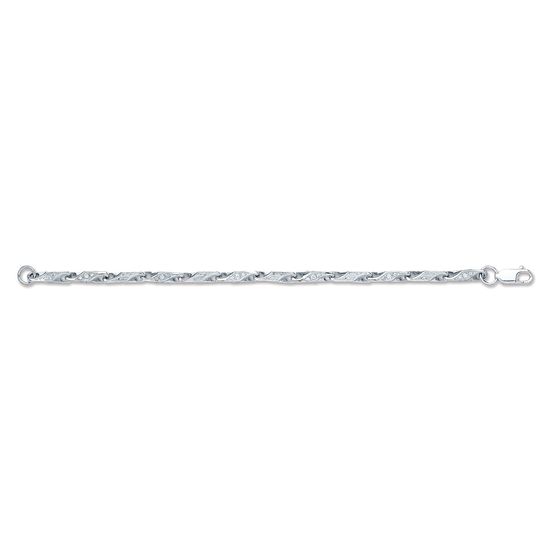 Sterling Silver CZ Fancy Link Chain