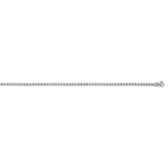 Sterling Silver Rhodium Plated Round Box Chain