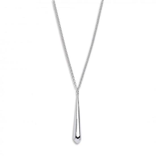 Sterling Silver Faceted Hollow Tube Drop Chain Necklace 4.3g