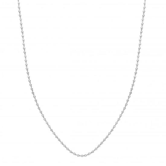 Sterling Silver Rubover CZ Necklace 36"