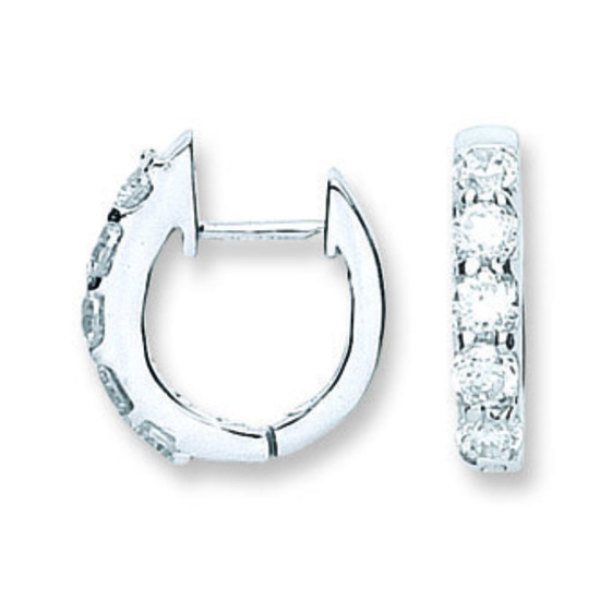 Sterling Silver CZ Huggies Hoop Earrings 3.7g