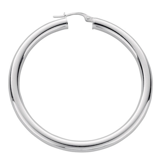 Extra Thick Silver Hoops, L