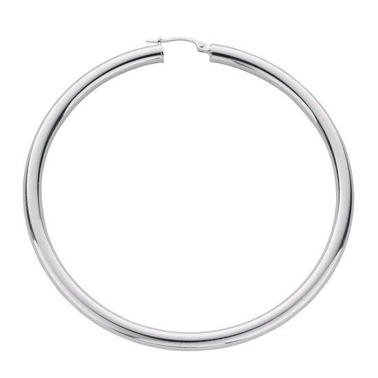 Extra Thick Silver Hoops, XXL