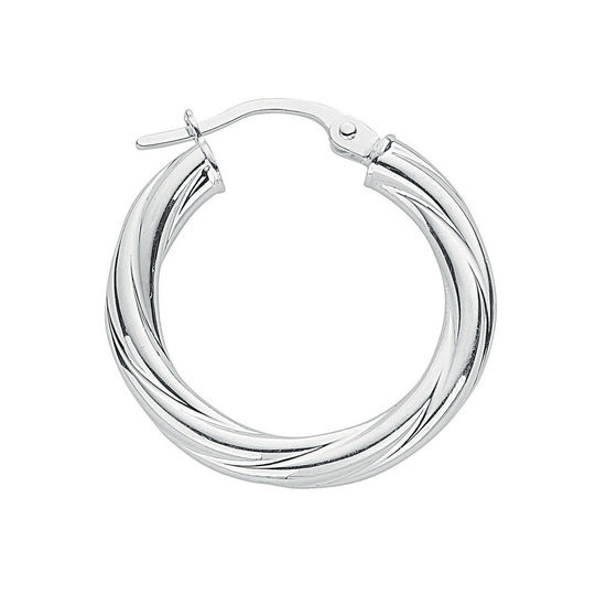 Thick Twisted Silver Earrings, S