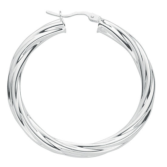 Thick Twisted Silver Earrings