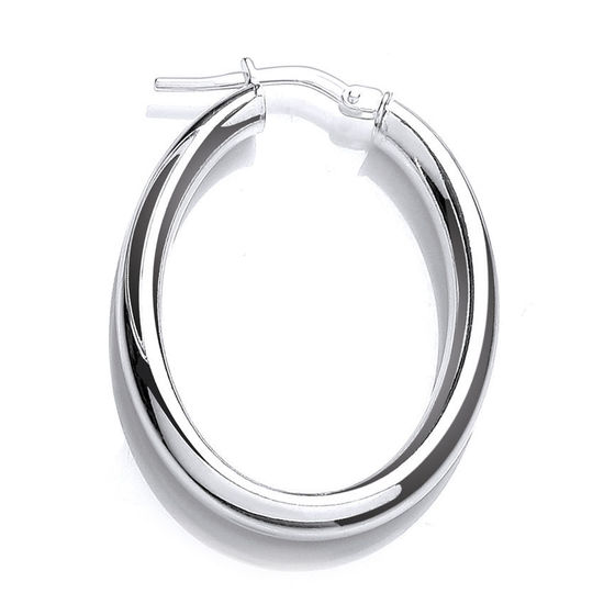 Oval Silver Earrings, M