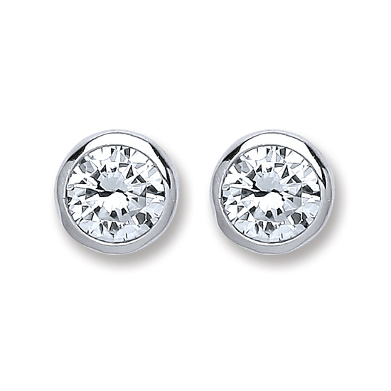 Sterling Silver 6mm Round Brilliant Cut CZ Stud Earrings 2.6g