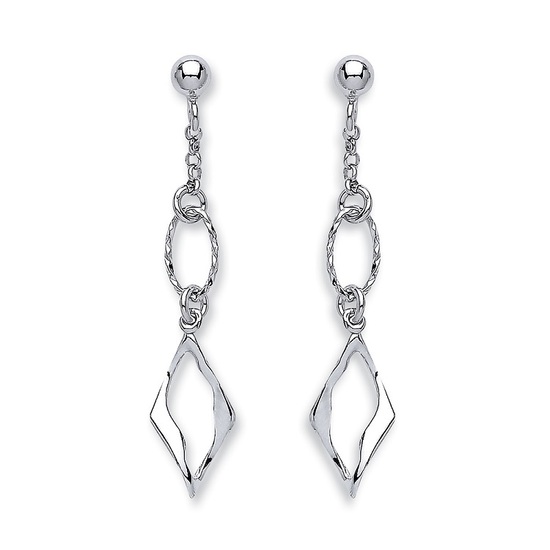 Sterling Silver Fancy Link Drop Earrings 1.9g