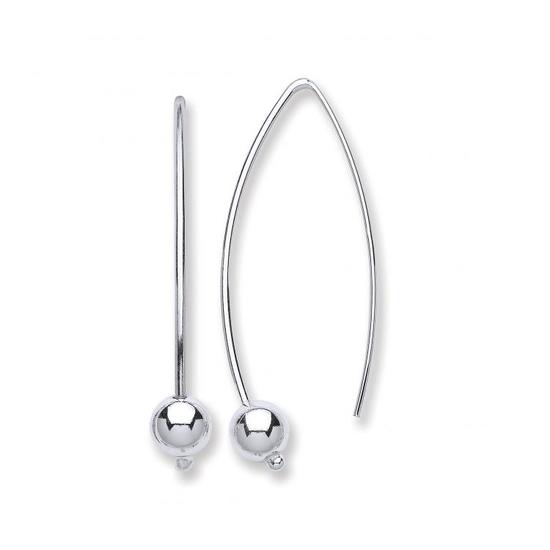 Sterling Silver Two Pin Drop Earrings 4.6g