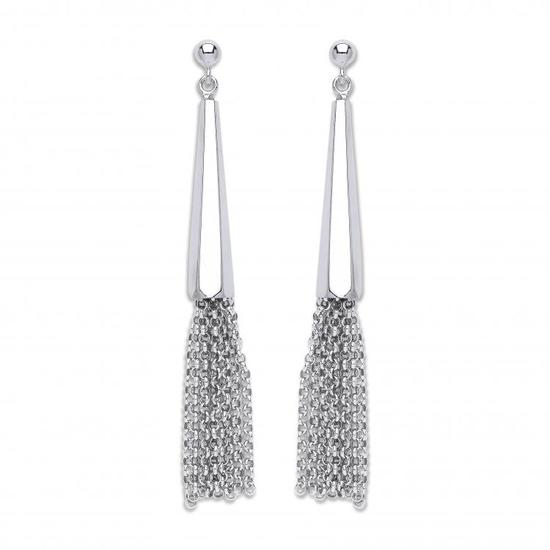 Sterling Silver Drop with Tassel Earrings 7.8g