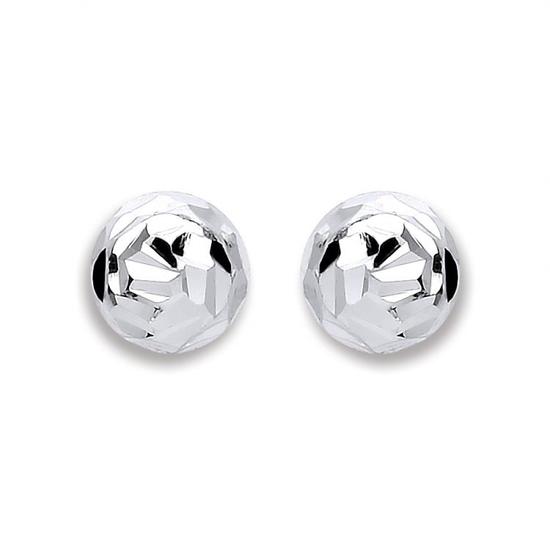 Sterling Silver 6mm Disco Half Ball Stud Earrings 