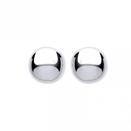 Sterling Silver 10mm Button Stud Earrings 