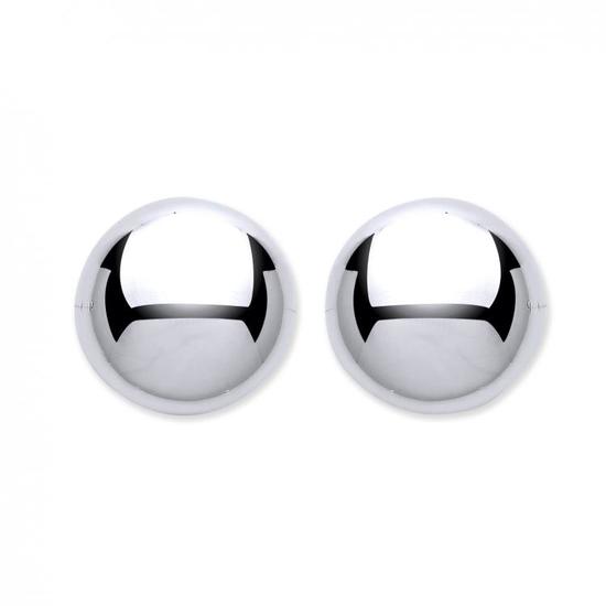 Sterling Silver 13mm Button Stud Earrings 
