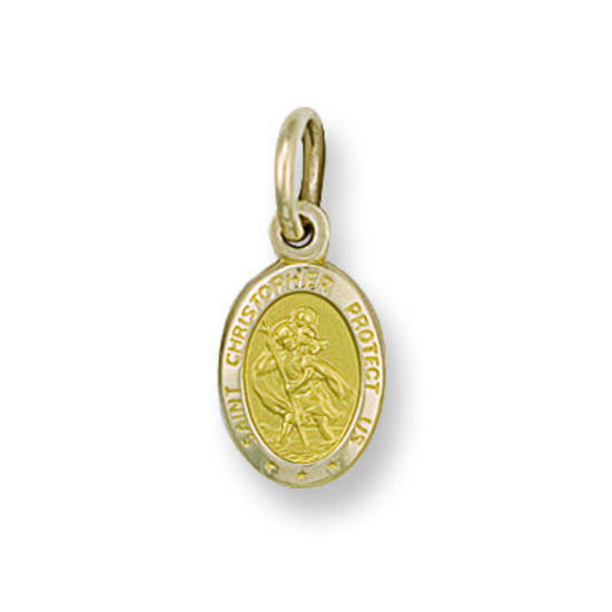 Oval St. Christopher 9ct Gold Medallion, S