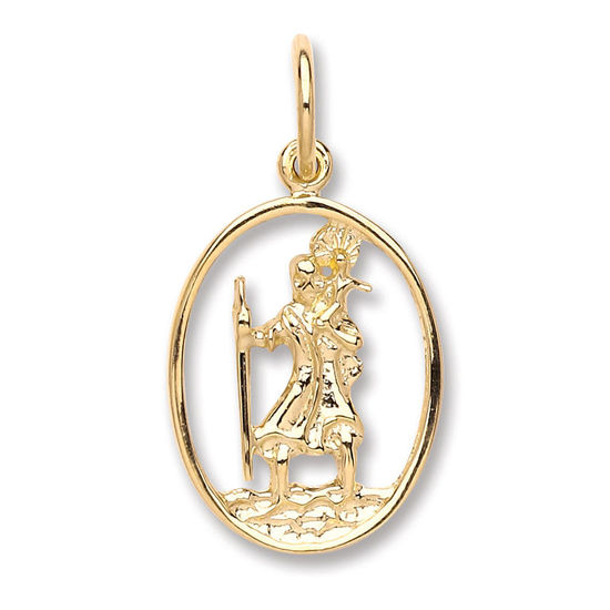 Open oval St. Christopher 9ct Gold Medallion