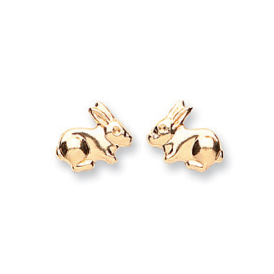 Rabbit Gold Stud Earrings