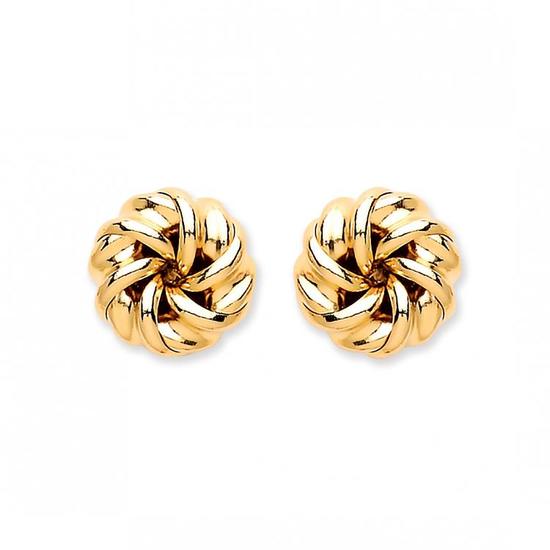 9ct Yellow Gold Tight Knot Stud Earrings