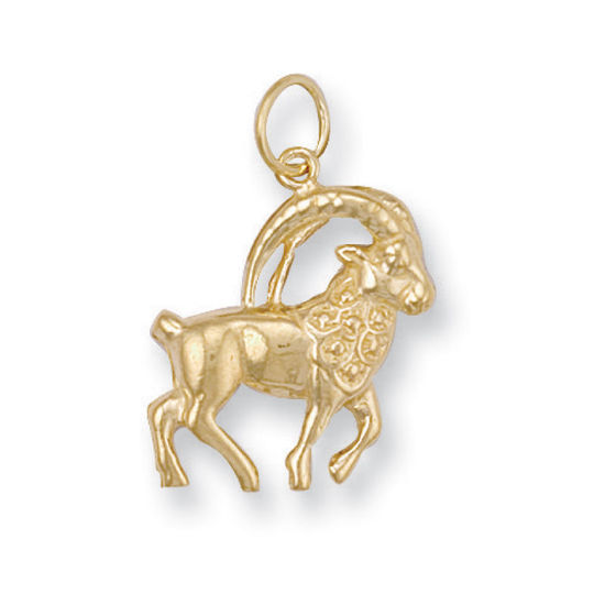 Capricorn Zodiac 9ct Gold Pendant